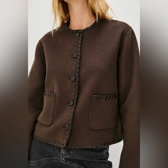 Rails Melanie Jacket Wool Dark Brown M - Picture 6 of 16
